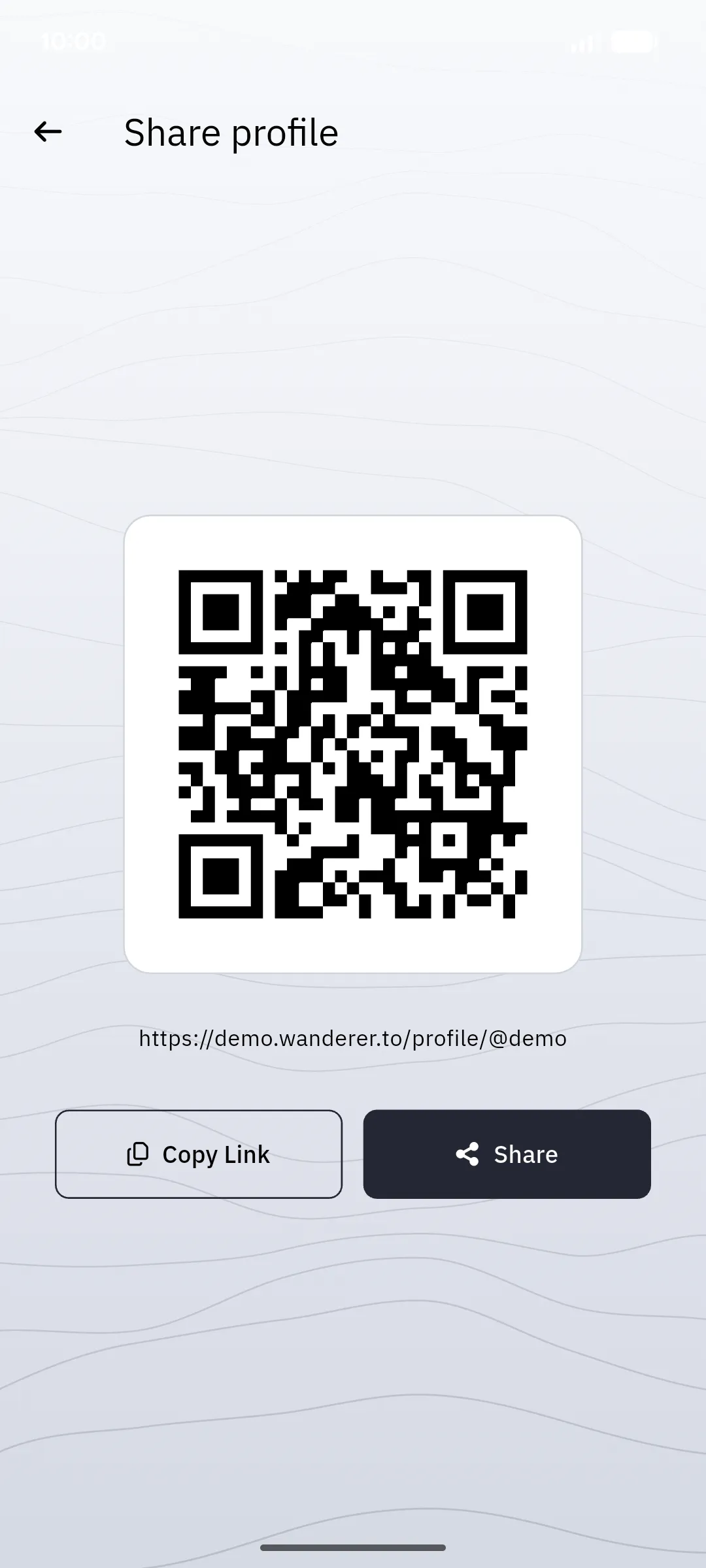Sharing your profile via QR code